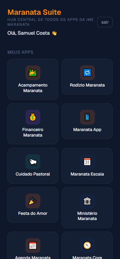 Portal da Key no celular: a mesma grade de apps liberados, em coluna única